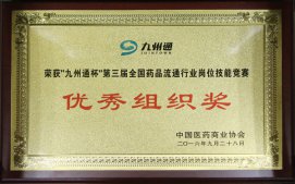 連鎖公司派員參加九州通杯“第三屆全國藥品流通行業崗位技能競賽”榮獲佳績